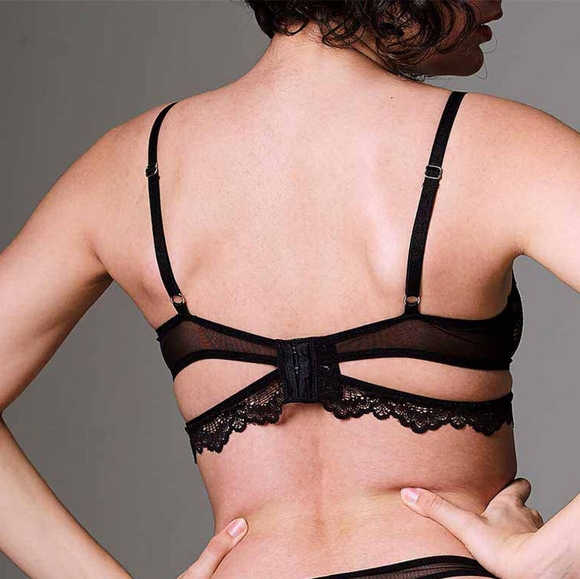 Thistle & Spire Kane Deep V Wire Bra Black Lace - Picture 2 of 5